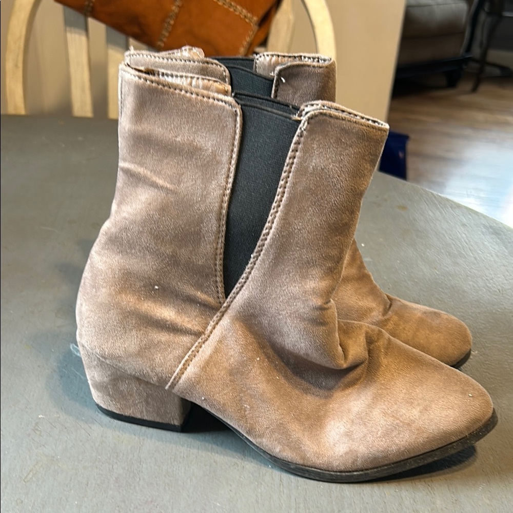 Taupe Suede Ankle Boots